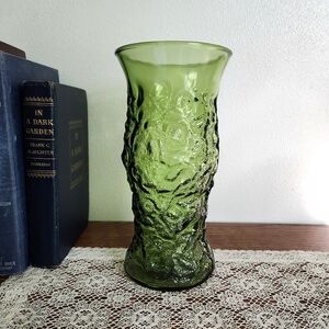 Vintage Crinkle Glass Vase by E.O. Brody Co.